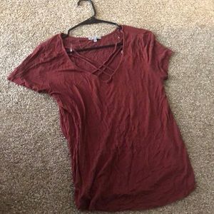 Burgundy shirt